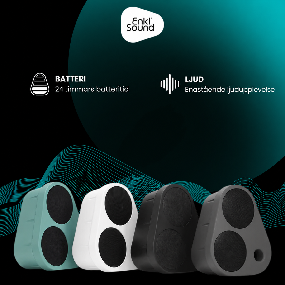 Enkl Sound ES2 - BATTERI: 24 timmars batteritid. LJUD: Enastående ljudupplevelse.